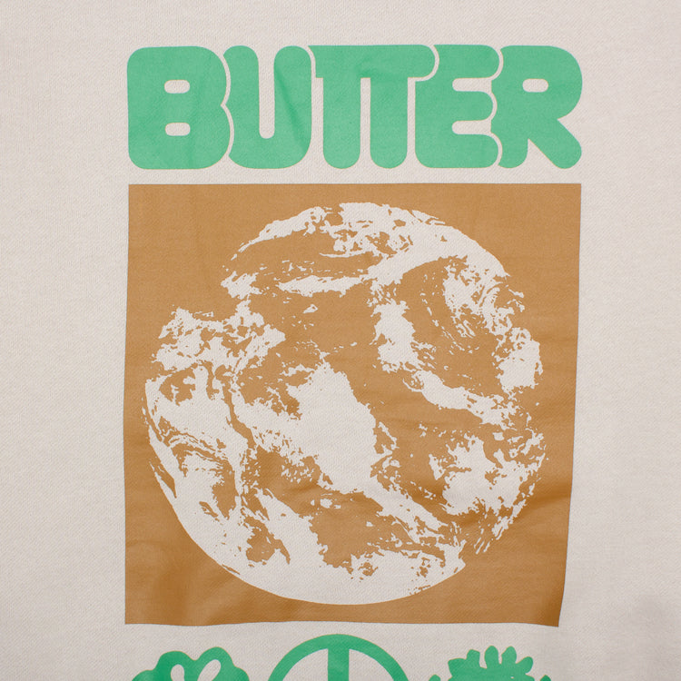 Butter Goods Peace On Earth Crewneck Sweatshirt Cement