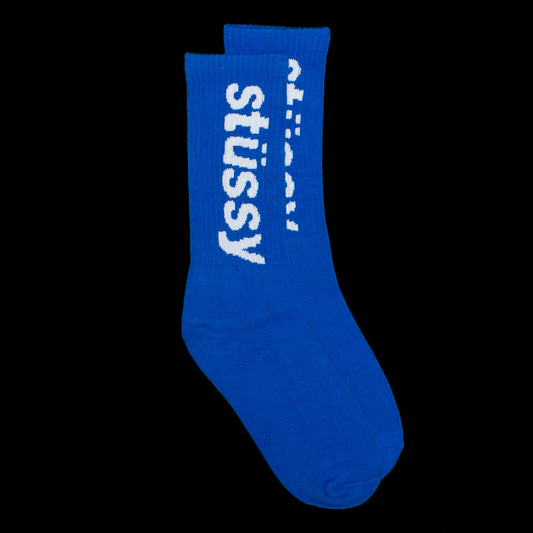 Stussy Helvetica Crew Sock Style # 138845 Color : Blue / Aqua