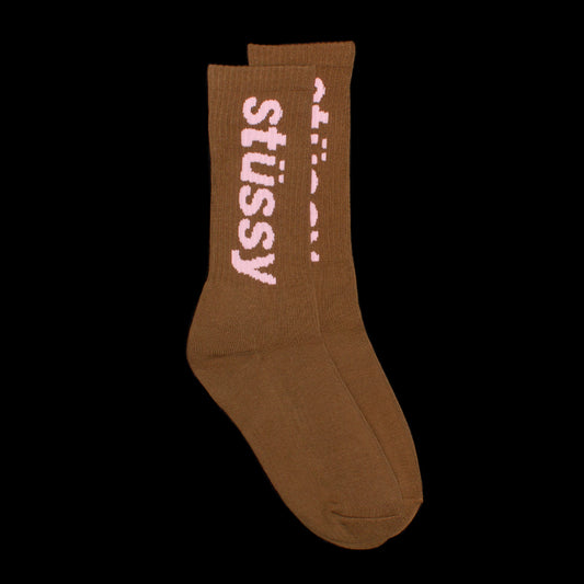 Stussy Helvetica Crew Sock Style # 138845 Color : Cumin / Lilac