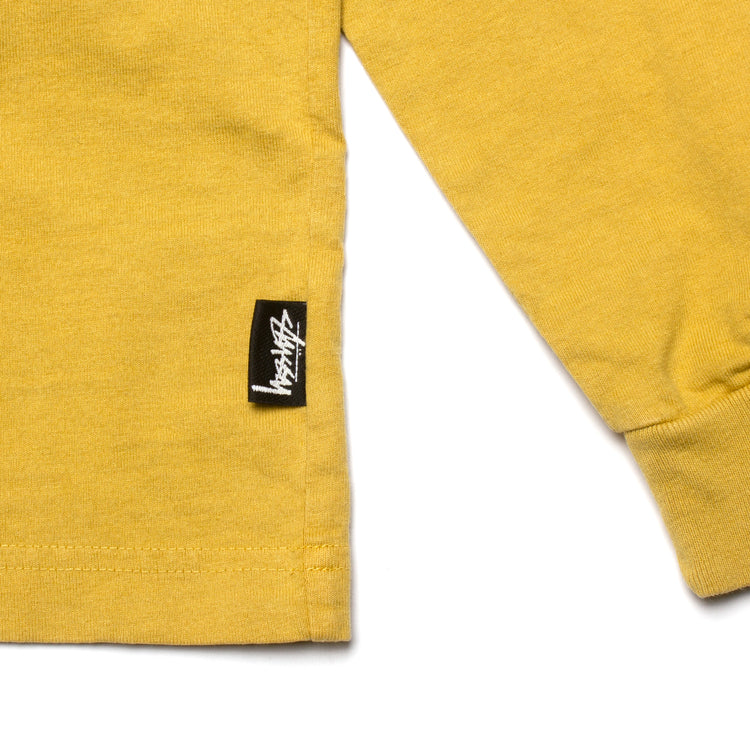 Stussy  Pigment Dyed L/S Crew Style # 1140319 Color : Mustard