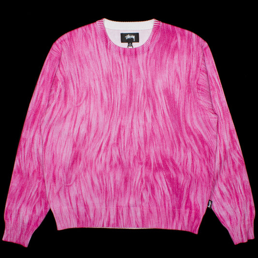 Stussy Printed Fur Sweater Style # 117171 Color : Pink