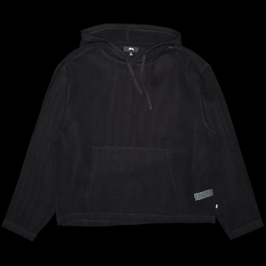 Stussy Cotton Mesh Hoodie Style # 1140323 Color : Black