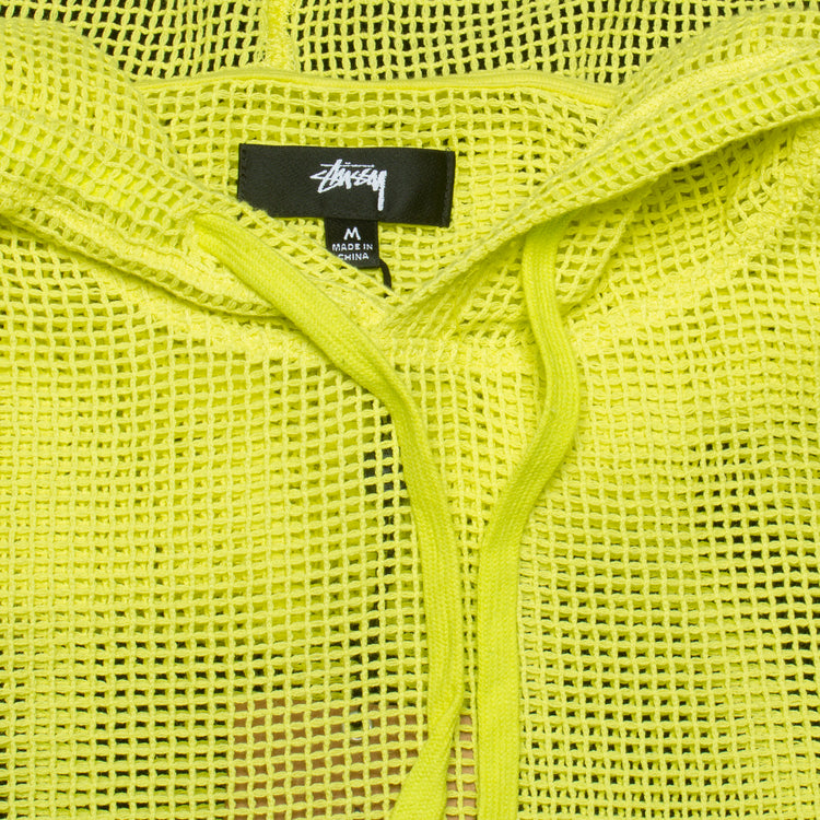 Stussy Cotton Mesh Hoodie Style # 1140323 Color : Lime