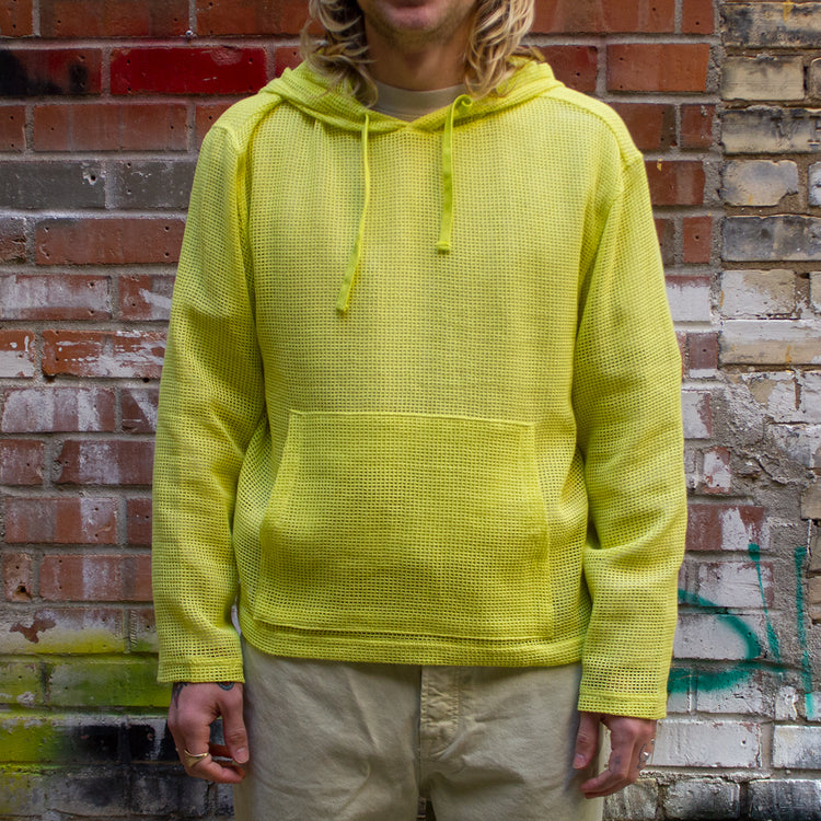 Stussy Cotton Mesh Hoodie Style # 1140323 Color : Lime