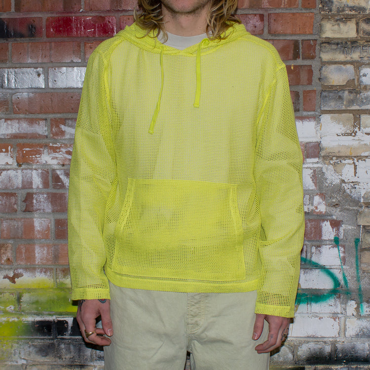 Stussy Cotton Mesh Hoodie Style # 1140323 Color : Lime