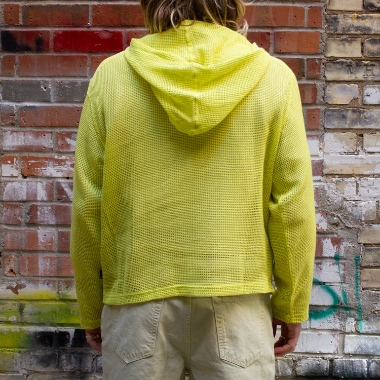 Stussy Cotton Mesh Hoodie Style # 1140323 Color : Lime