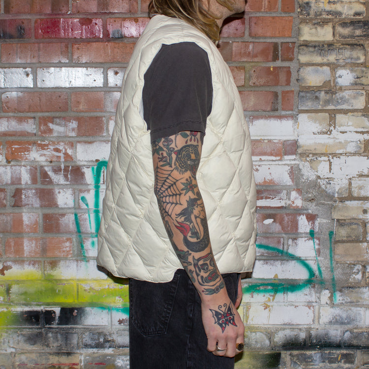 Stussy Reversible Quilted Vest  Cream