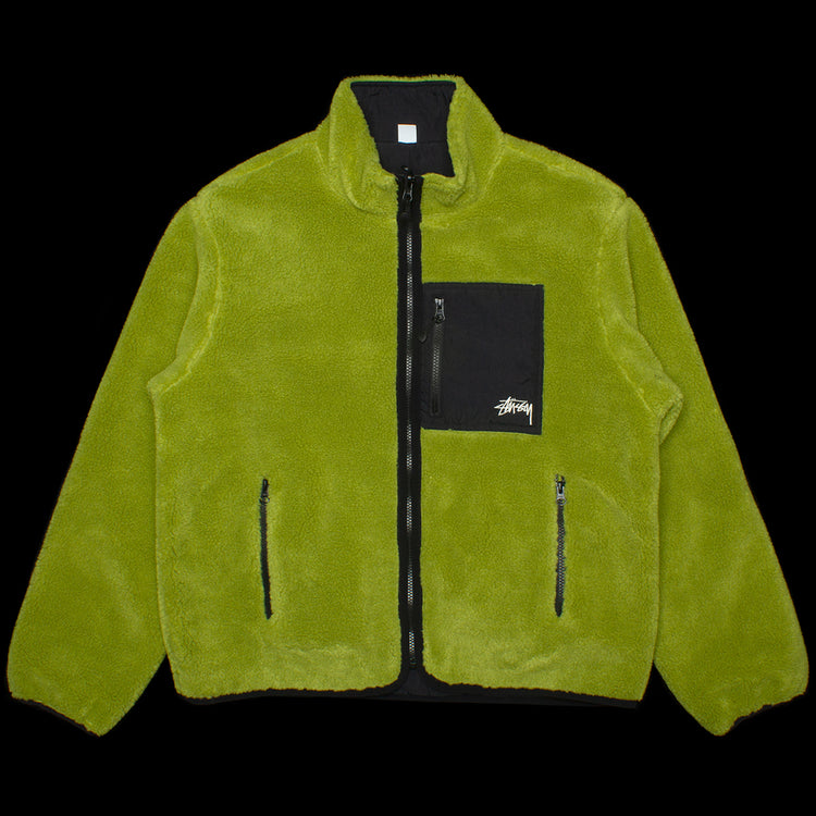 Stussy Sherpa Reversible Jacket  Moss Green