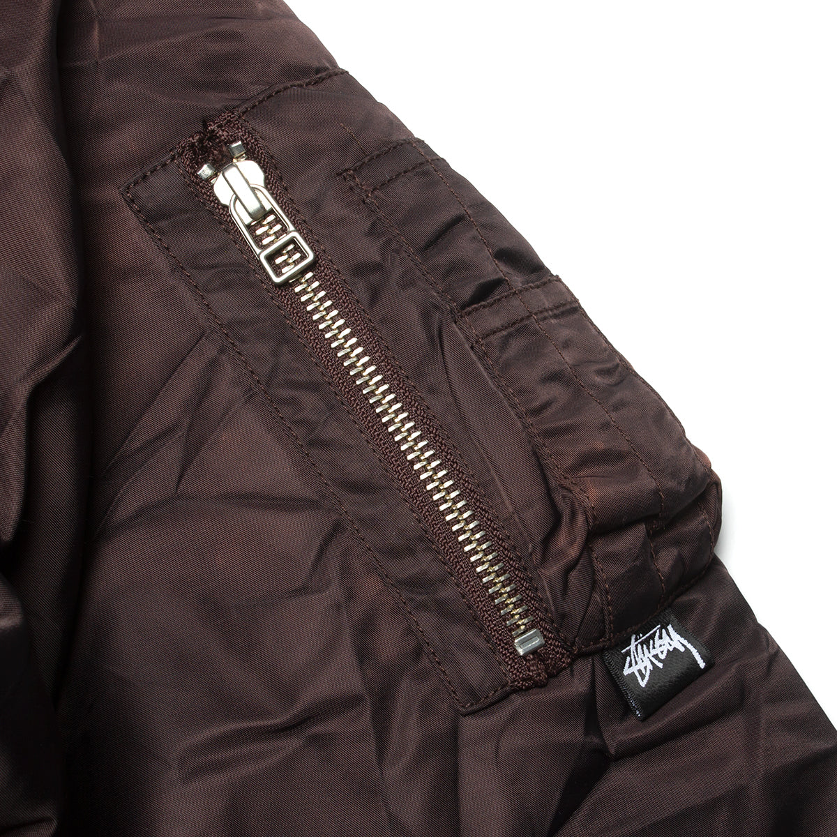 Stussy Dyed Nylon Bomber  Brown