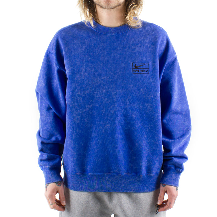 Nike x Stussy Washed Fleece Crewneck Style # DR4024-480 Color : Game Royal