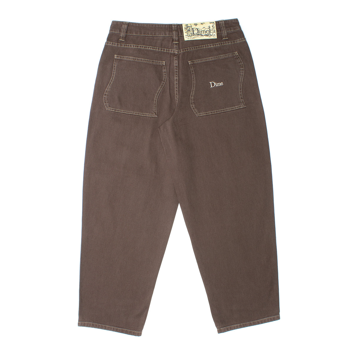 Dime Baggy Denim Jeans Color : Brown Washed