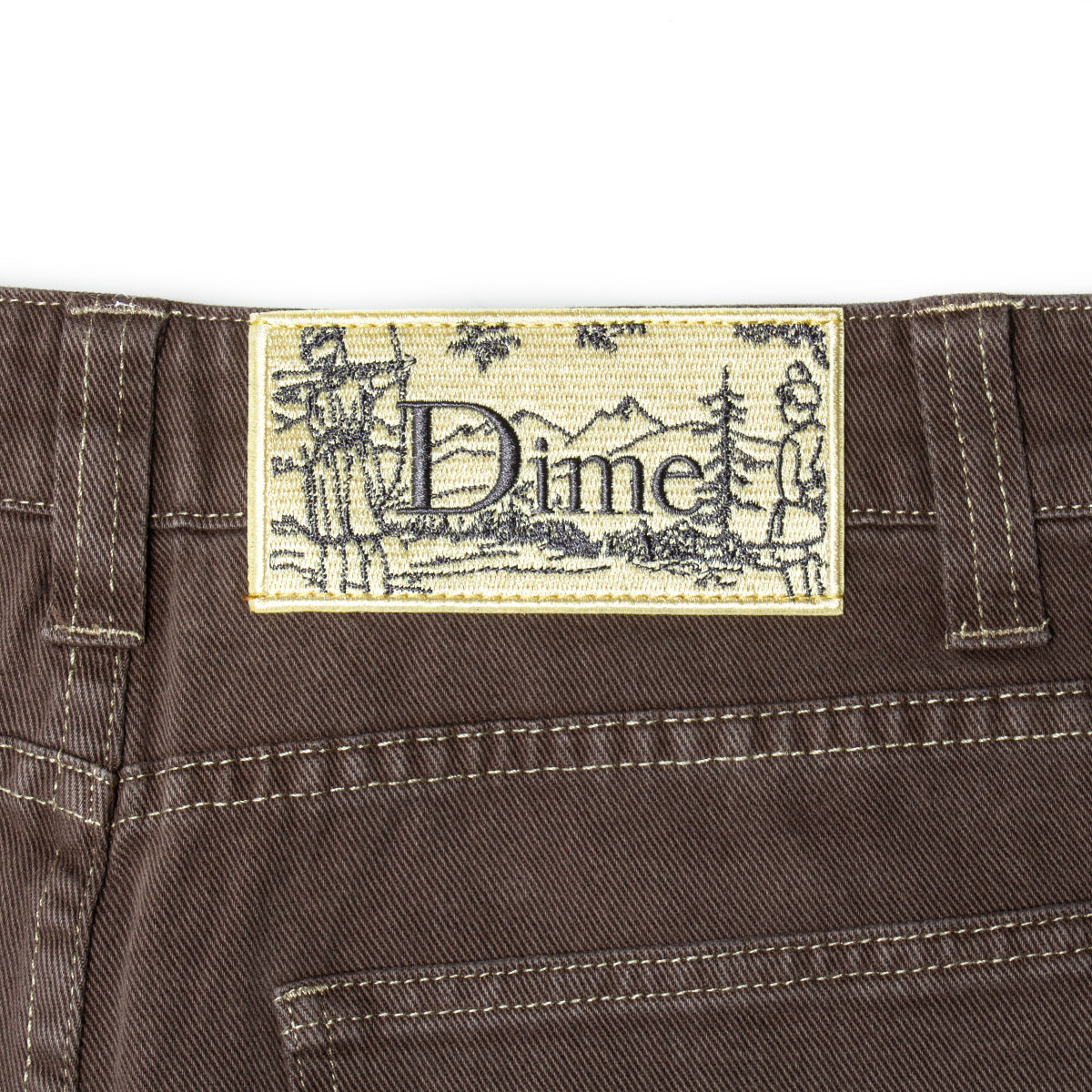 Dime Baggy Denim Jeans Color : Brown Washed