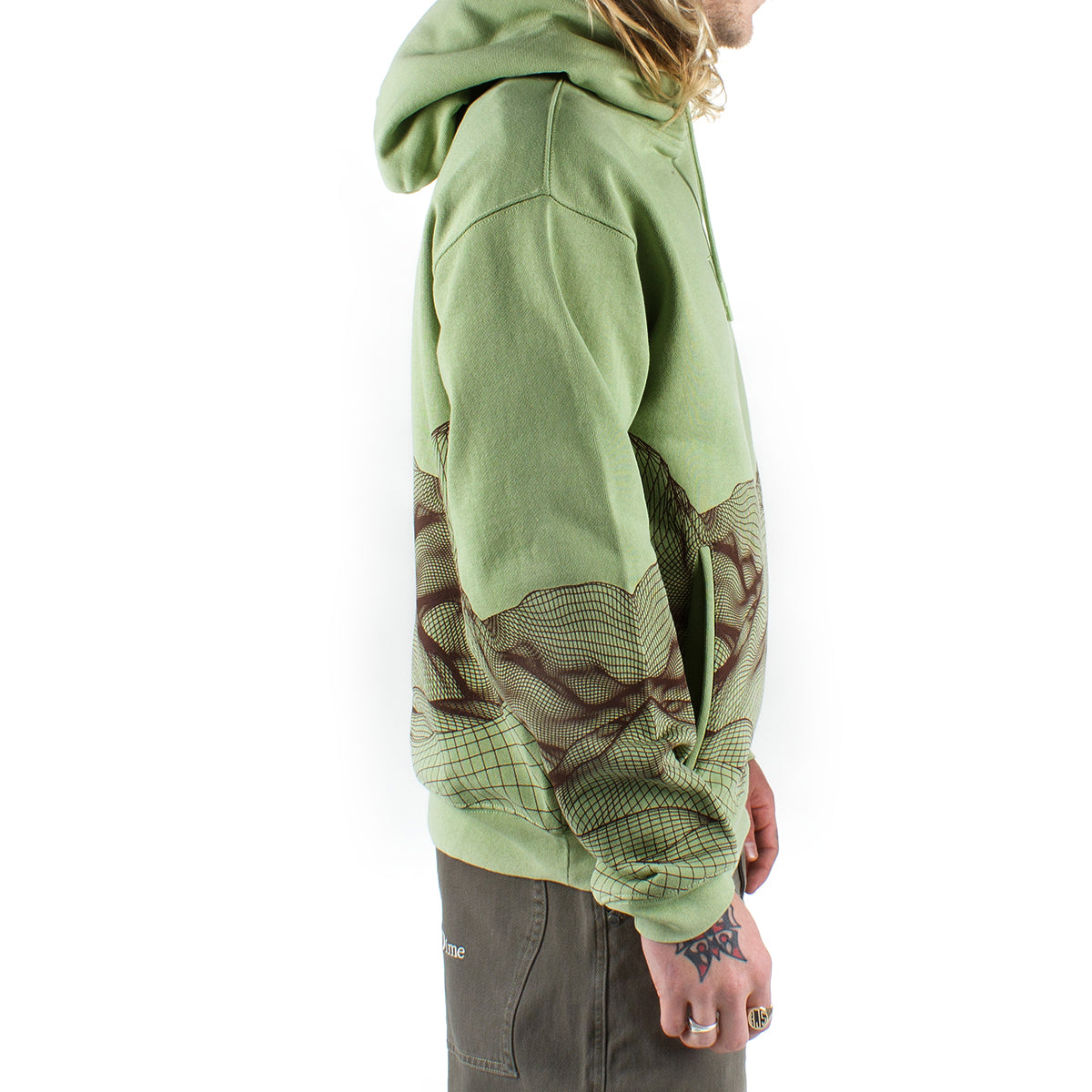 Dime Landscape Hoodie Color : Tea