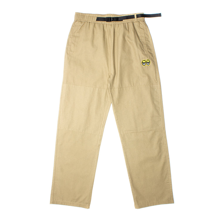 Krooked Eyes Ripstop Double Knee Pant Color : Khaki / Yellow
