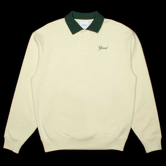 Grand Collared Sweatshirt Color : Cream / Forest
