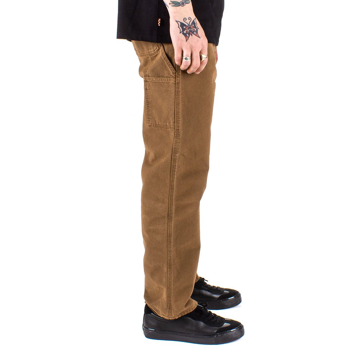 Carhartt WIP Single Knee Dearborn Canvas 12oz Relaxed Straight Fit Pants  Black (Rinsed) Men's - SS22 - US