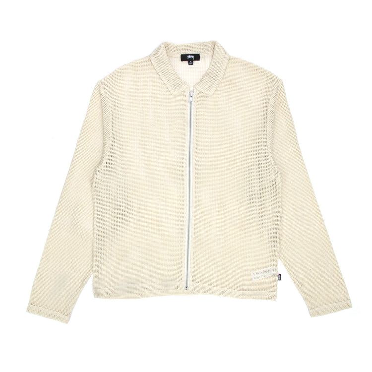 Cotton Mesh Zip L/S Shirt