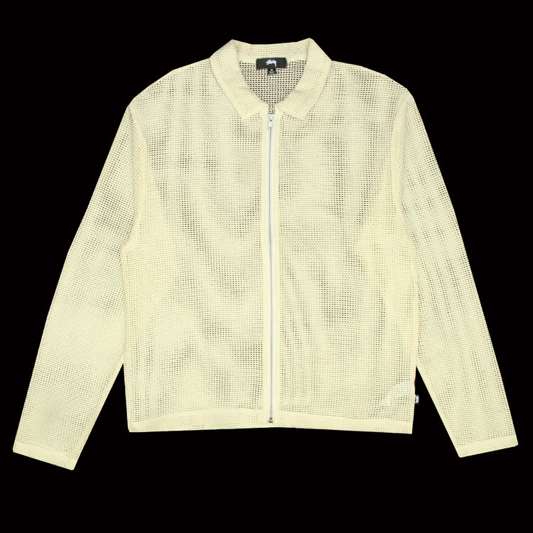 Cotton Mesh Zip L/S Shirt