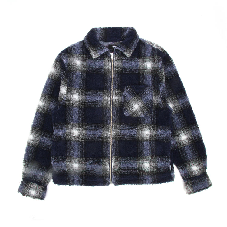 Shadow Plaid Sherpa Zip Shirt