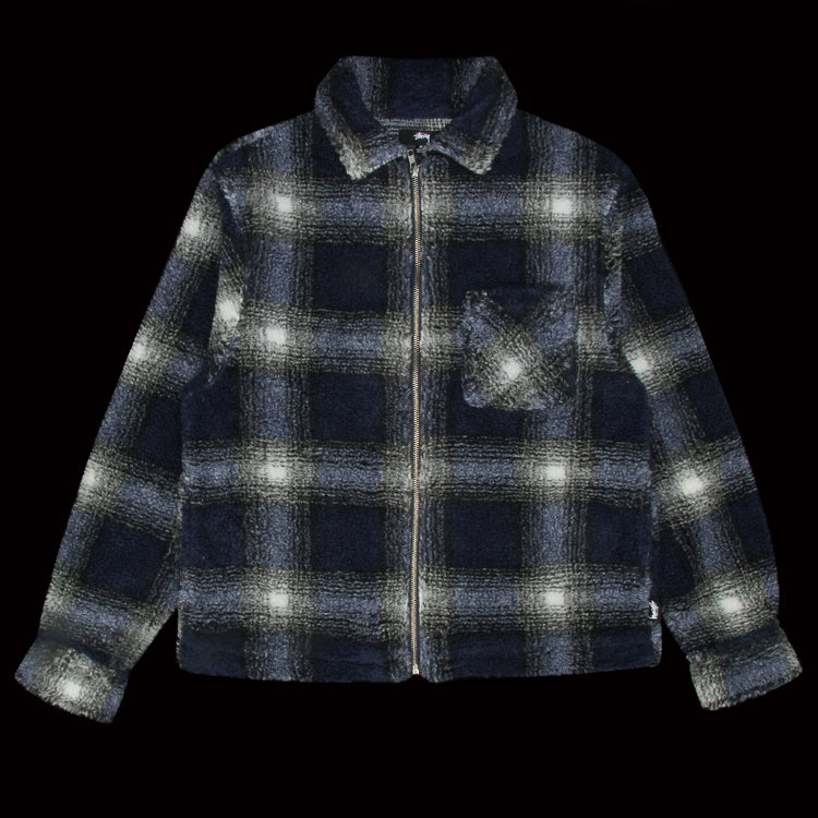 Shadow Plaid Sherpa Zip Shirt