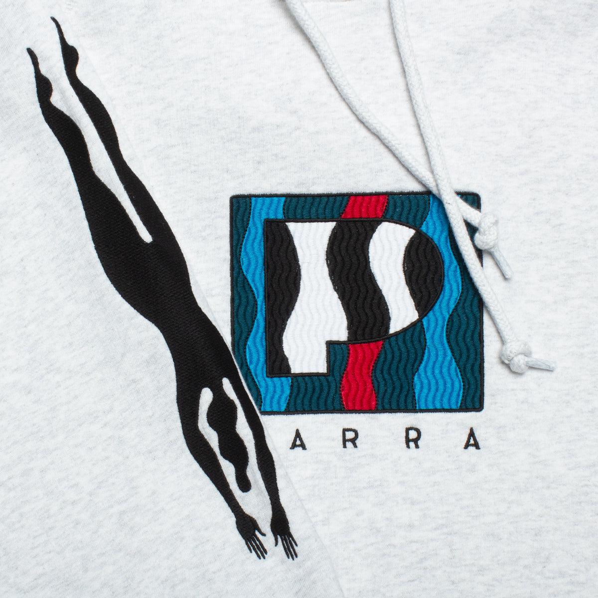 by Parra Zerba Striped P Hooded Sweatshirt Style # 49315 Color : Ash Grey