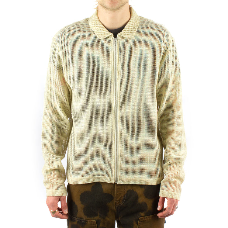 Cotton Mesh Zip L/S Shirt