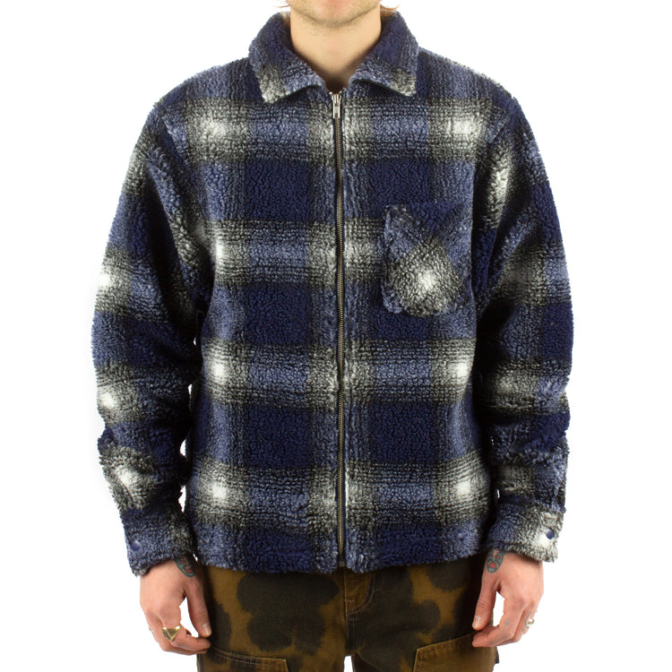 Shadow Plaid Sherpa Zip Shirt – Premier