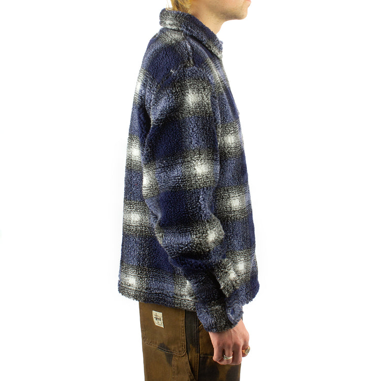 Shadow Plaid Sherpa Zip Shirt