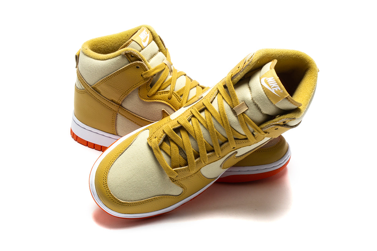 Nike Dunk Hi Retro Premium "Gold Canvas" Style # DV7215-700 Color : Team Gold / Wheat Gold