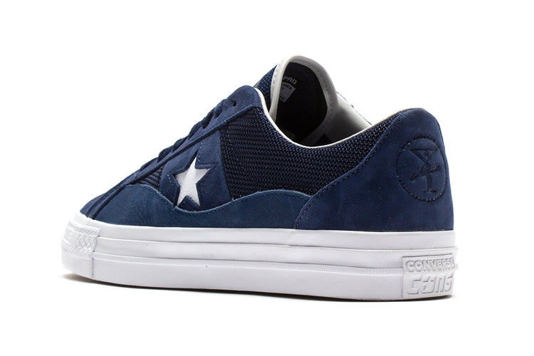Converse One Star Pro Ox x Alltimers Style # A05337C Color : Midnight Navy / Gold