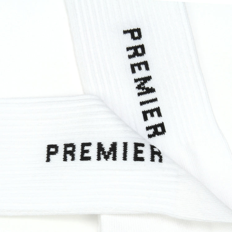 Premier Logo Crew Sock White / Black