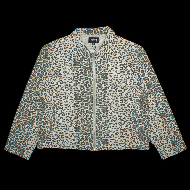 Leopard Mesh Zip Jacket