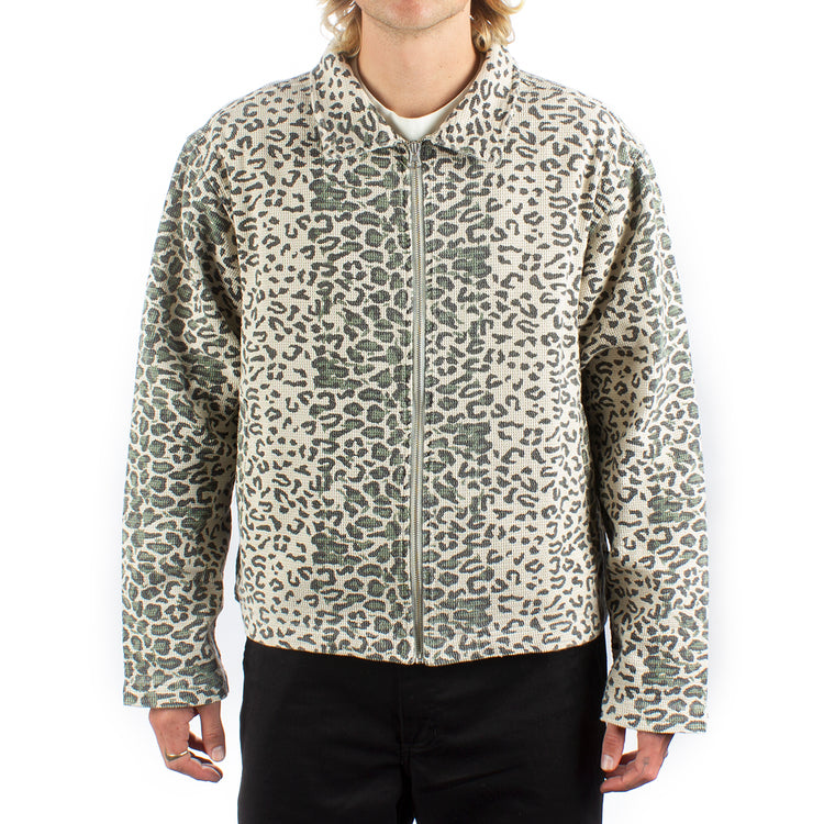 欲しいの stussy leopard mesh zip jacket レオパード Gジャン/デニム