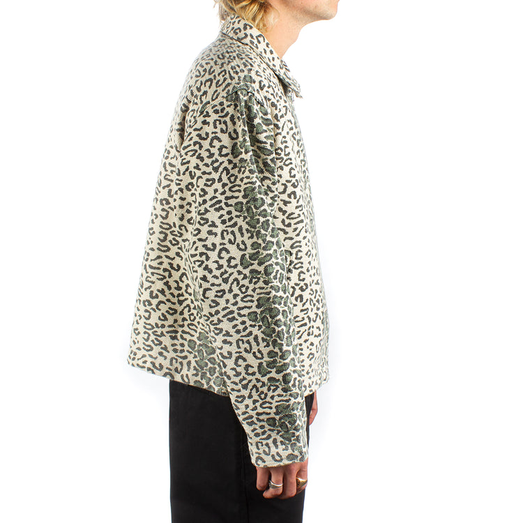 Leopard Mesh Zip Jacket