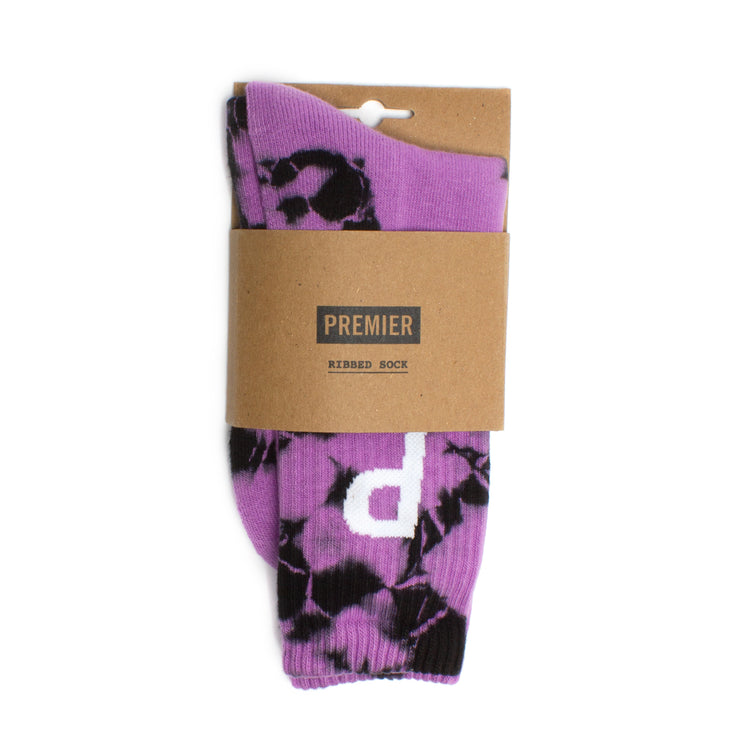 Premier Tie Dye Crew Sock Purple / Black
