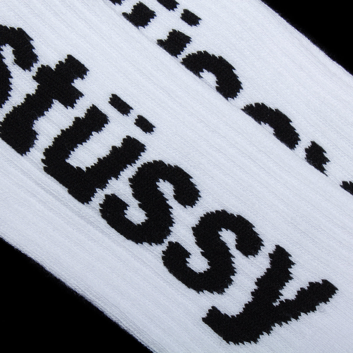 Stussy Helvetica Crew Sock White