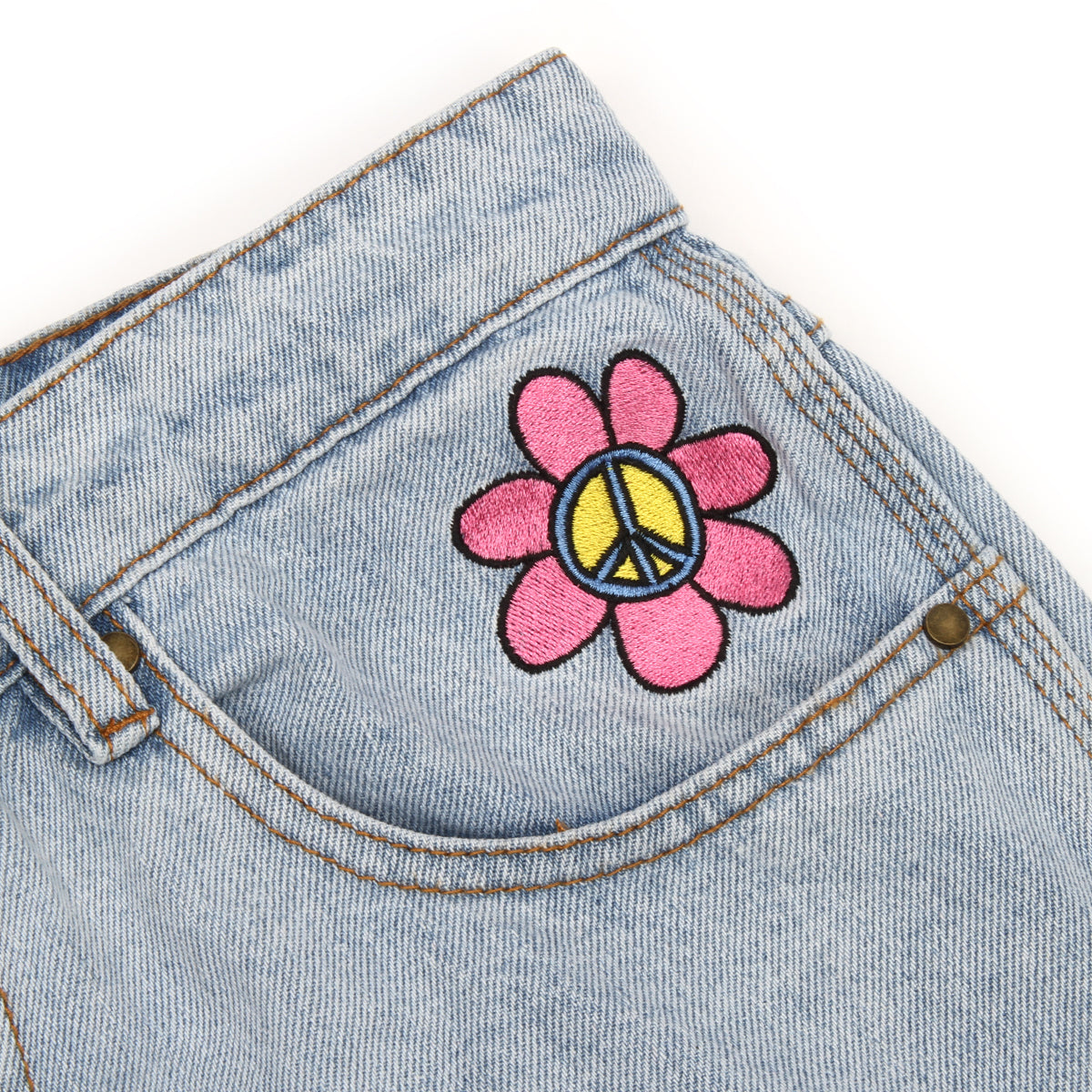 Butter Goods Flower Denim Jeans Light Blue