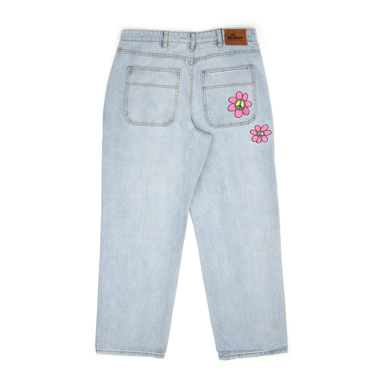 Butter Goods Flower Denim Jeans Light Blue