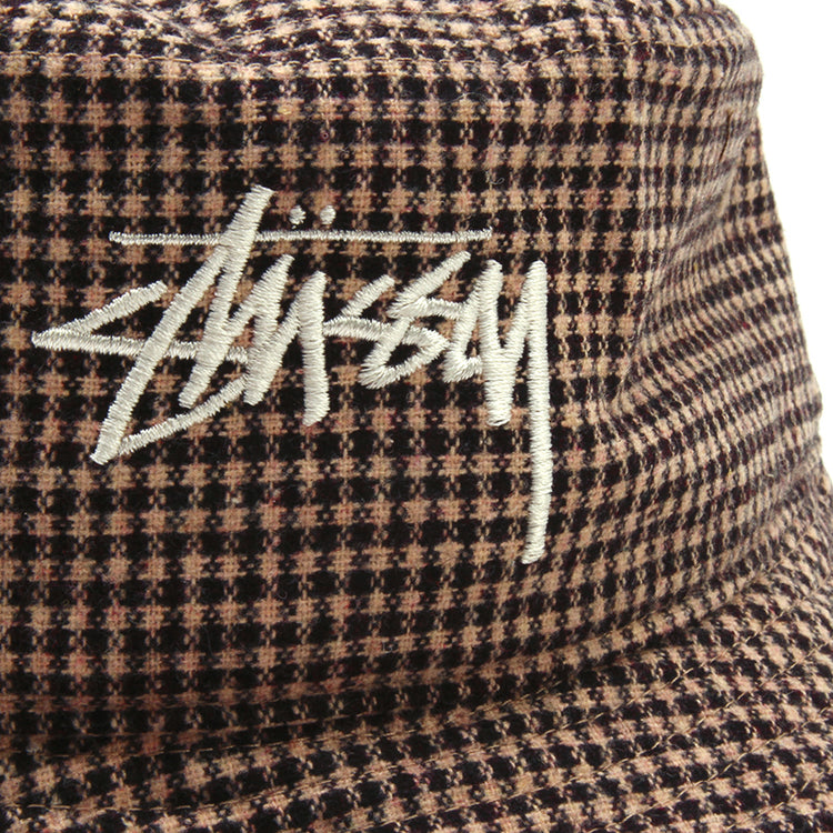 Wool Check Big Stock Bucket Hat