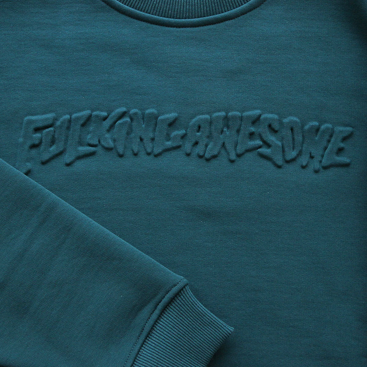 Fucking Awesome Stamped Embossed Crewneck Teal