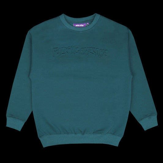 Fucking Awesome Stamped Embossed Crewneck Teal