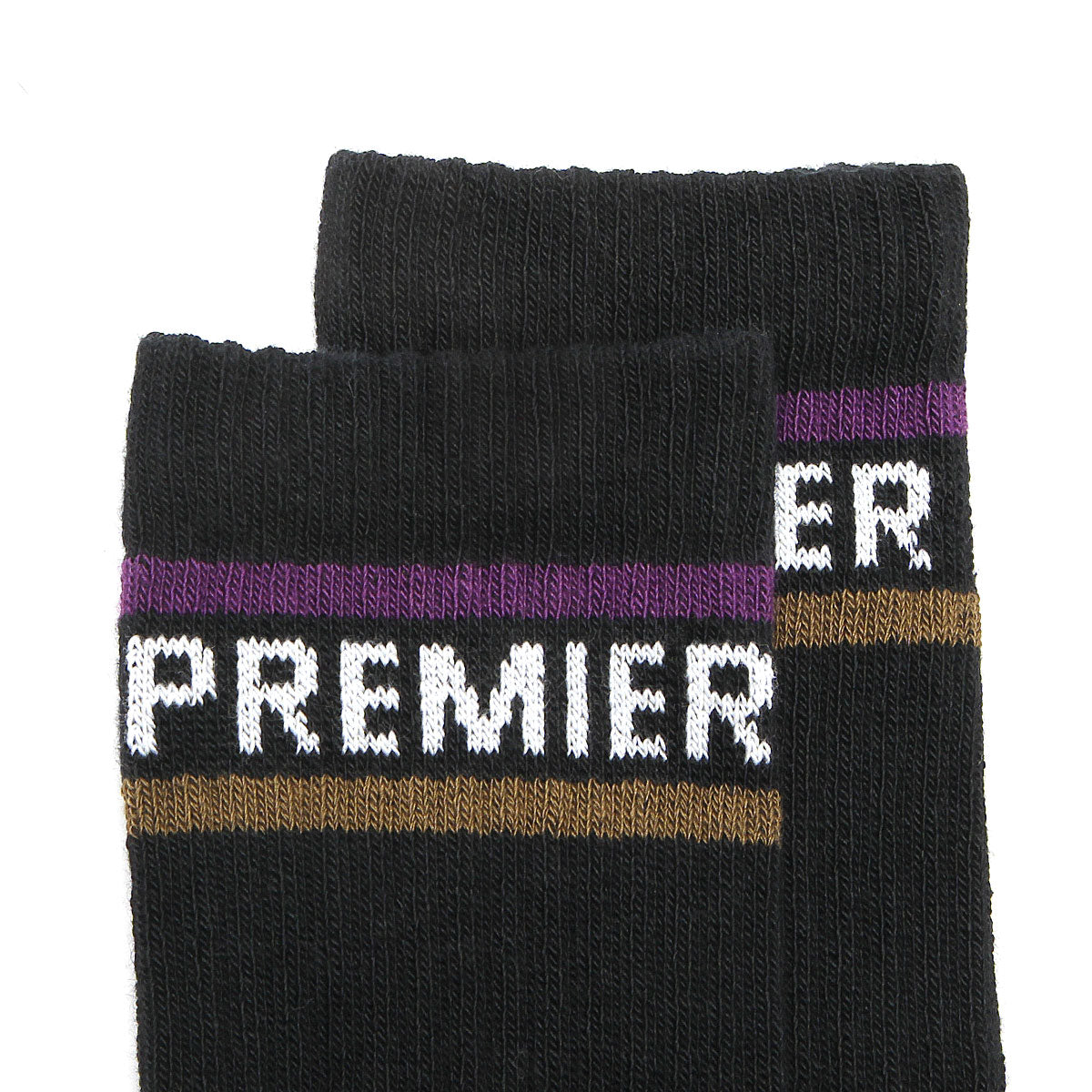 Premier Striped Crew Sock Black