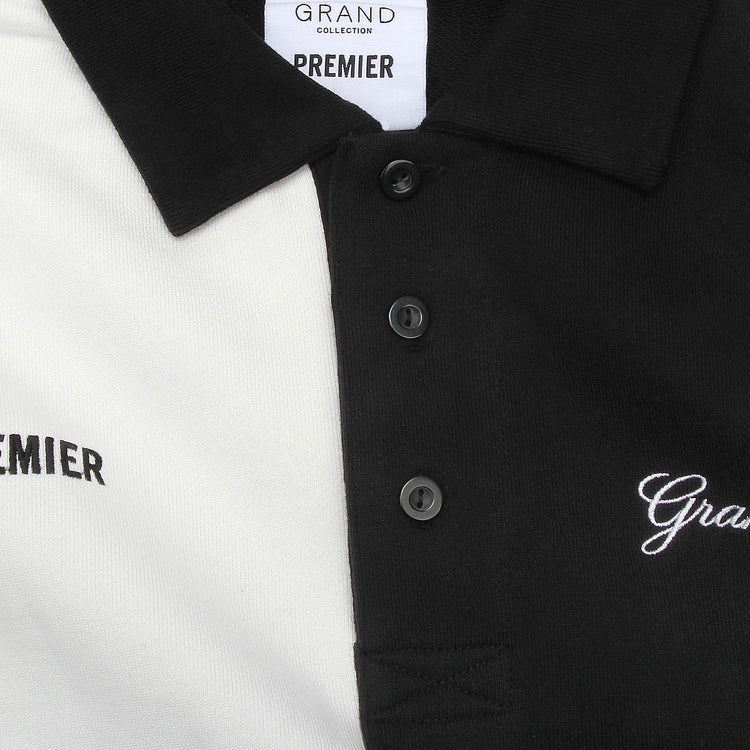 Premier x Grand Collared Sweatshirt Black / White
